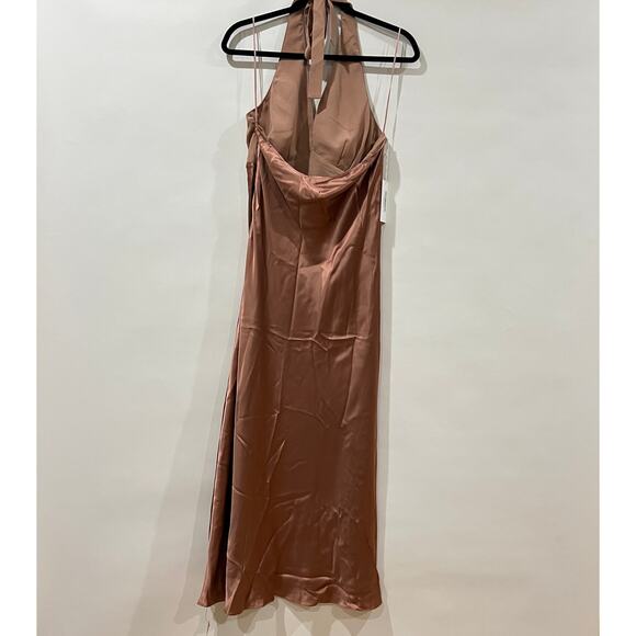 Reformation Women's Wyn Silk Maxi Dress Praline Size 10 NWT - Picture 5 of 9